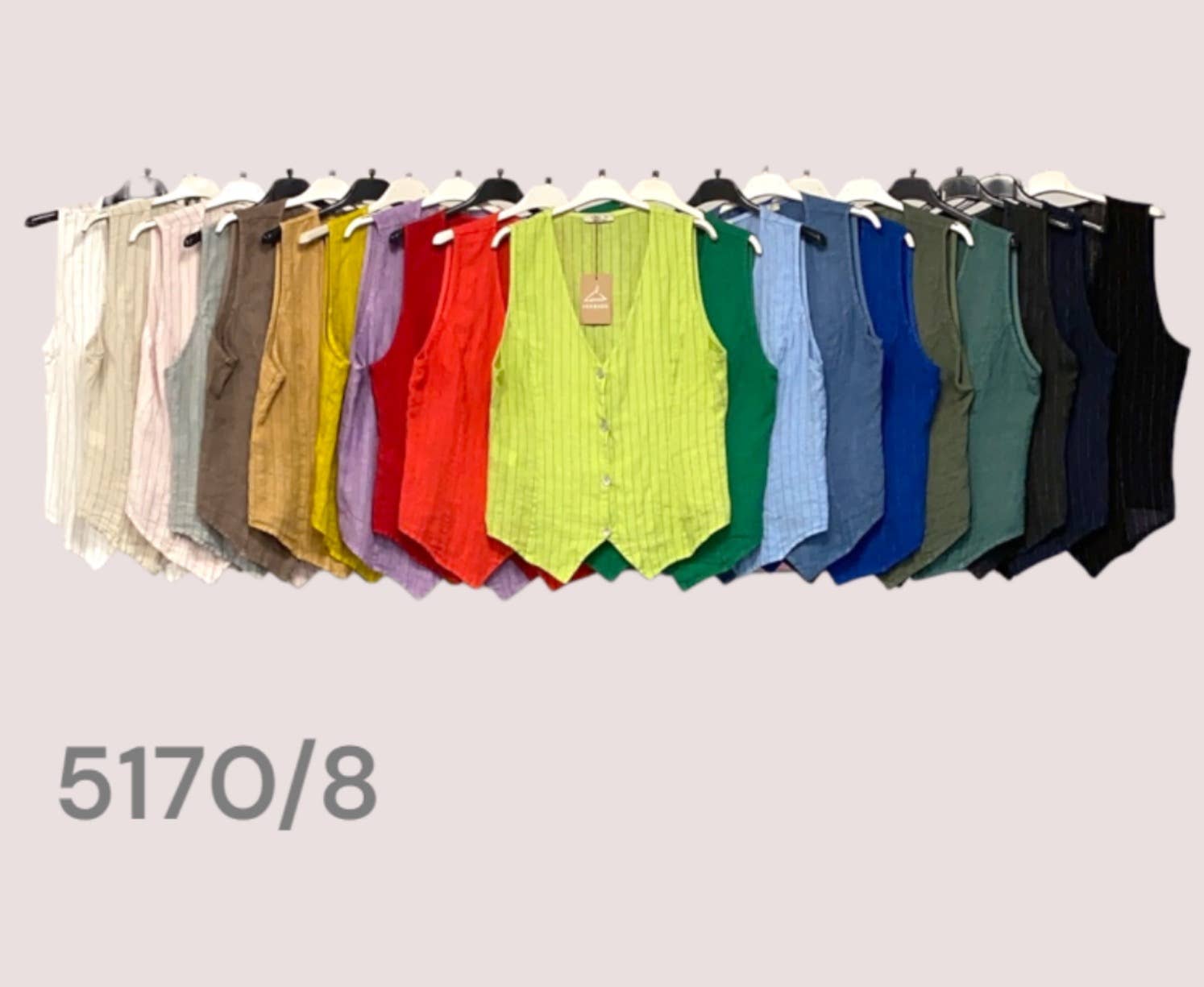 LÉA & LUC - Wholesale Button Down Shirt - Women's - Sleeveless shirt in 100% Linen REF. 517033