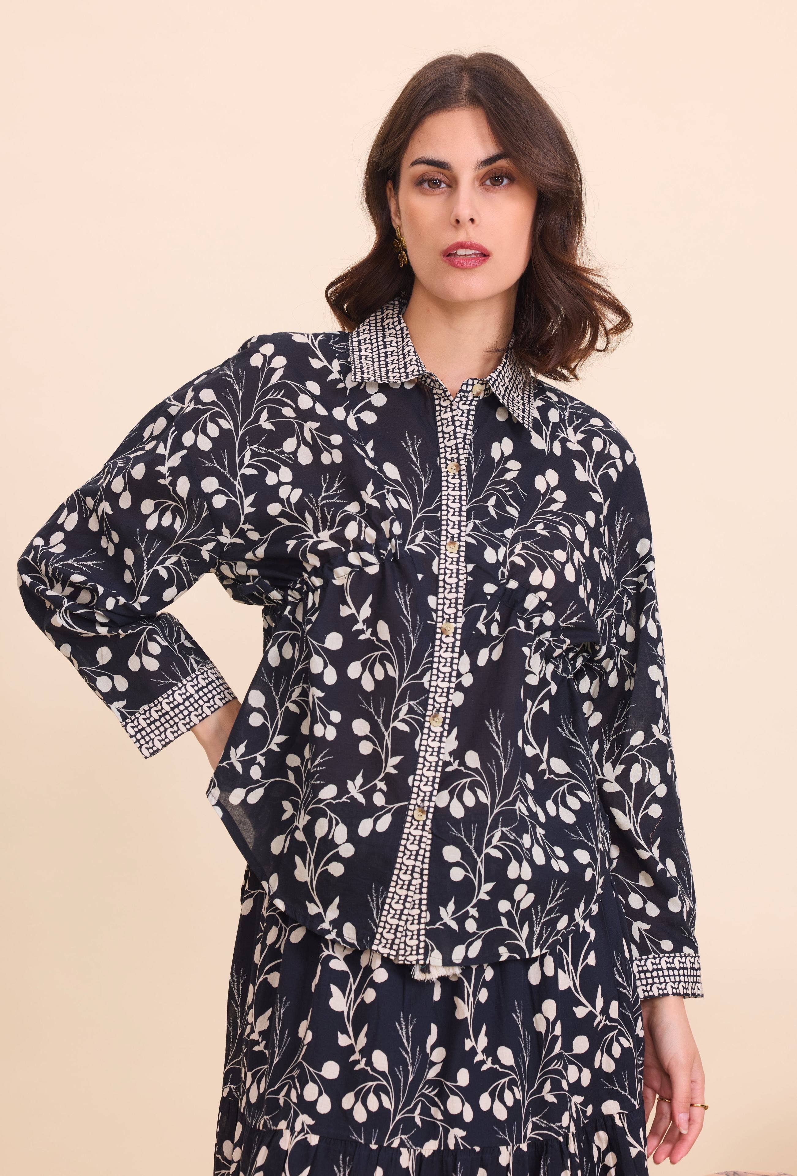 IP Bohemian tie cotton shirt - Orice for wholesale on Faire