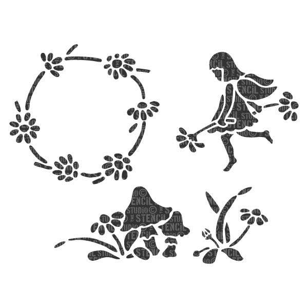 The Stencil Studio - Vente Pochoir - Set de pochoirs Fée