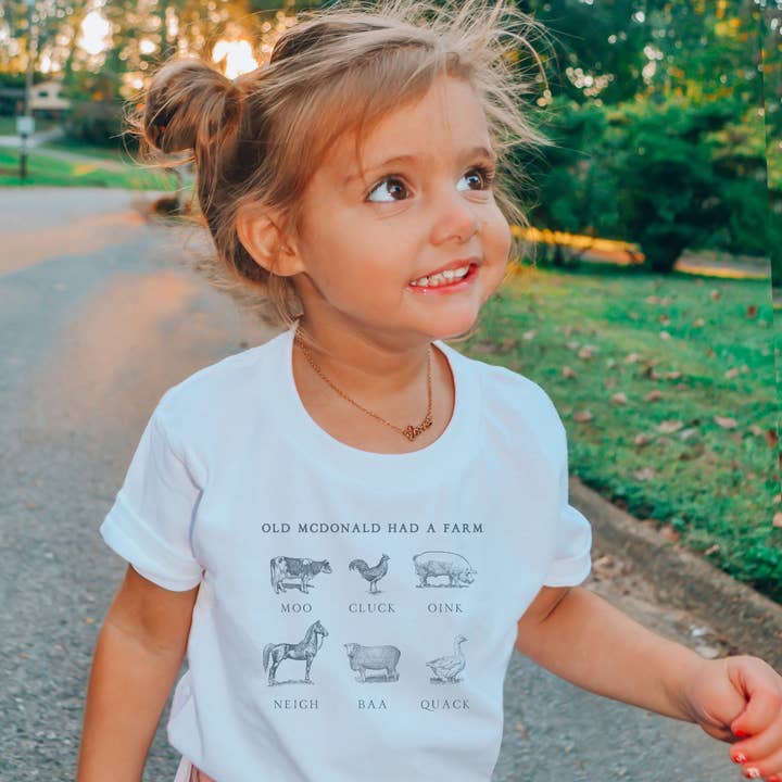 Old McDonald Had A Farm Animal Toddler Tee for wholesale by Painted Skies