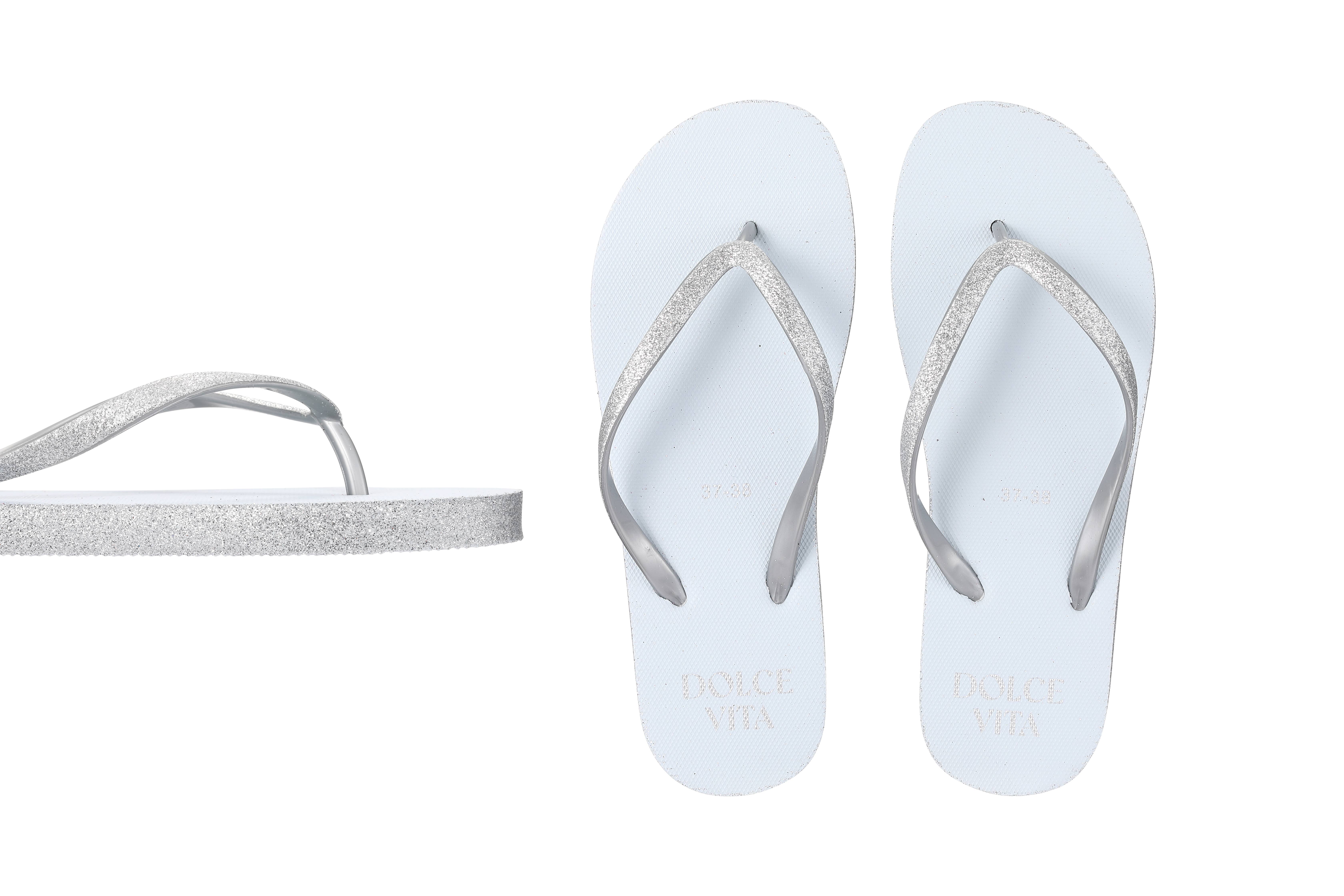 STELLA GREEN - Wholesale Flip Flops - Women's - Glittery Flip-Flops with Transparent Pouch4