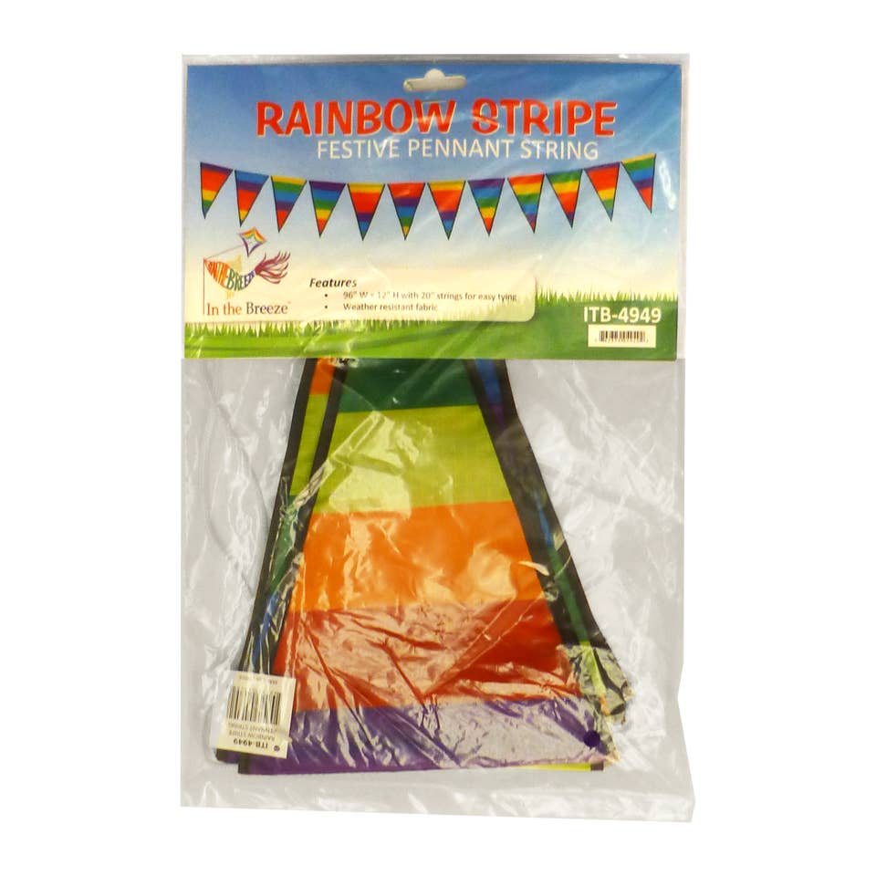 In the Breeze, LLC. - Wholesale Bunting/Garland - Rainbow Stripe Festive Pennant String1