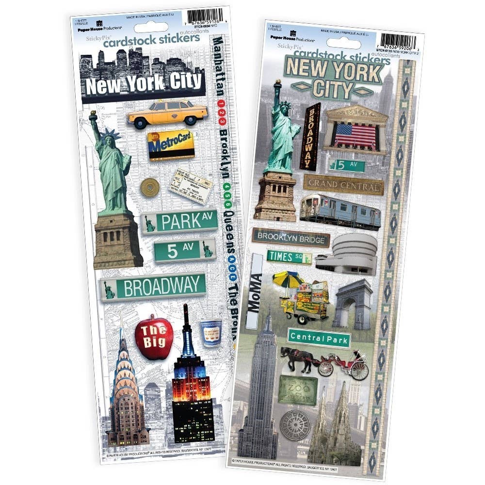 Paper House Productions - Wholesale Sticker - New York Cardstock Sticker 2pk0