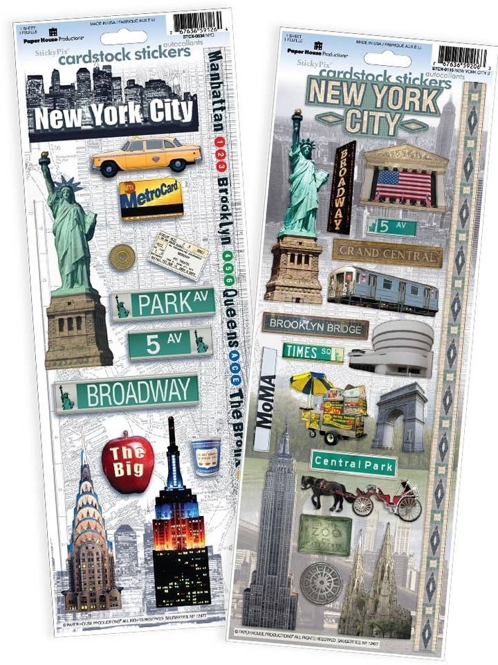 New York Cardstock Sticker 2pk for wholesale by Paper House Productions