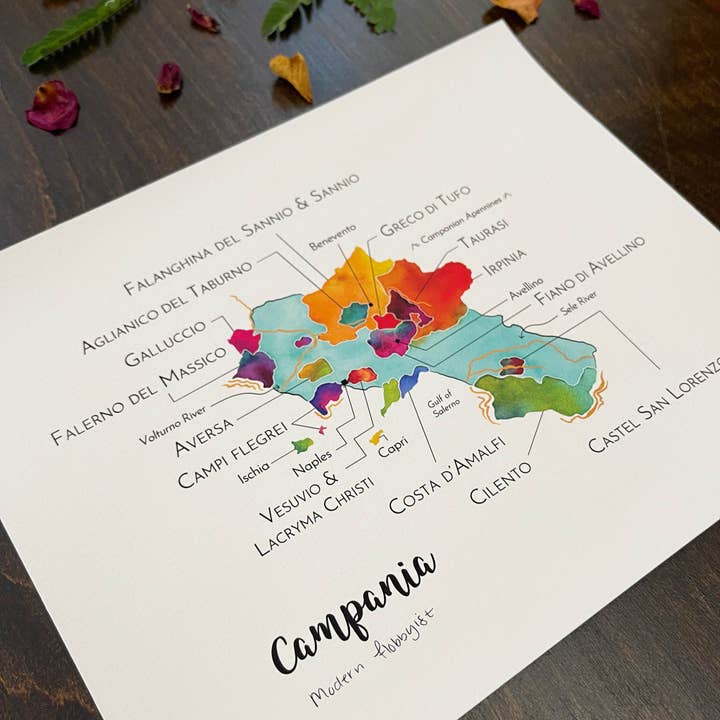 Modern Hobbyist - Wholesale Art Print - Campania Wine Map - Print