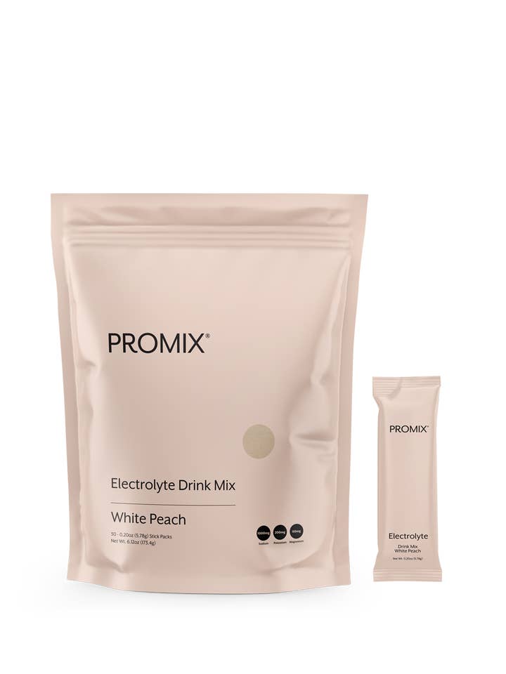 White Peach Electrolyte Drink Mix for wholesale by Promix
