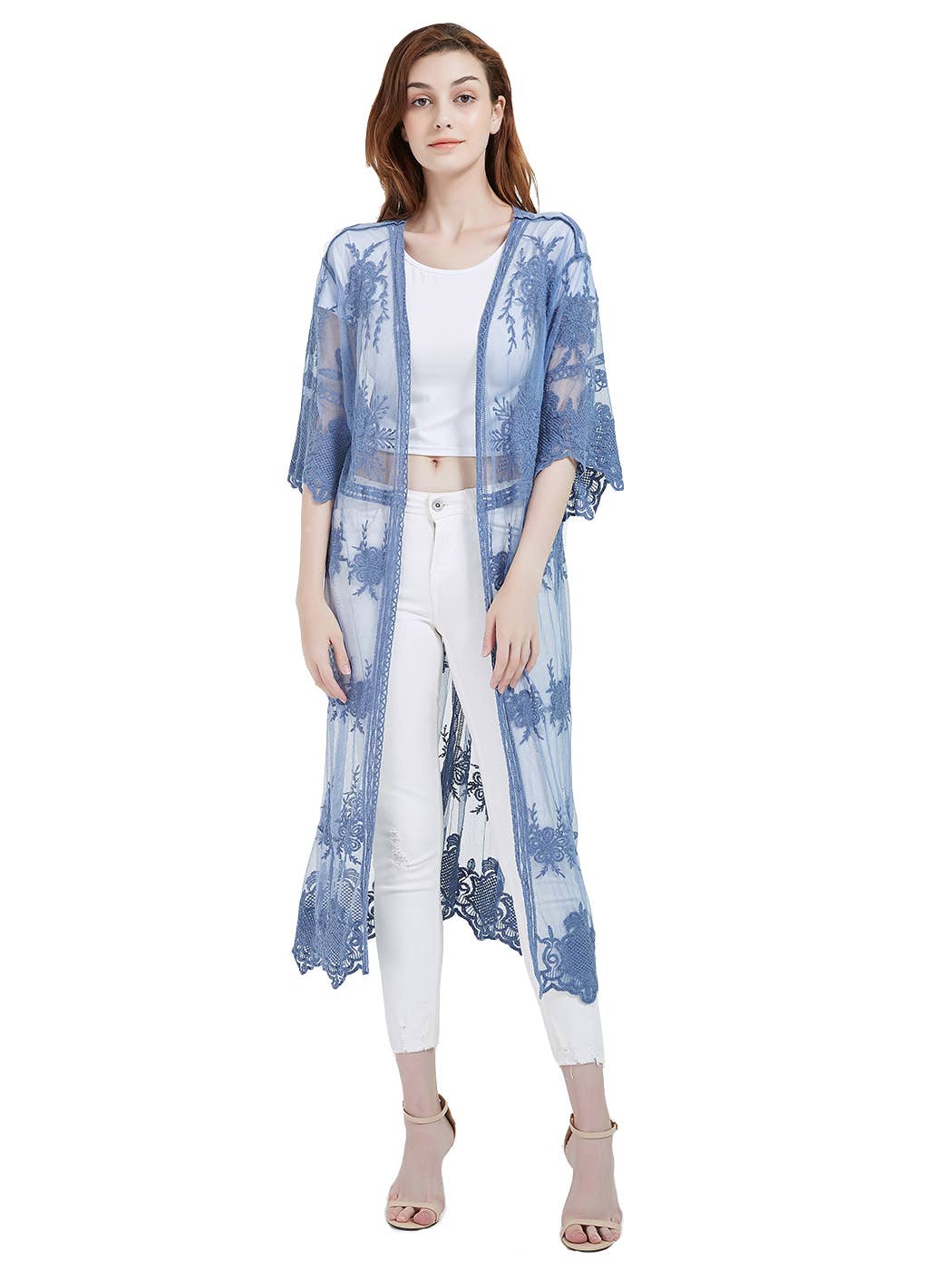 Anna Kaci Wholesale - Wholesale Kimono - Women's - Long Floral Lace Embroidered Kimono39