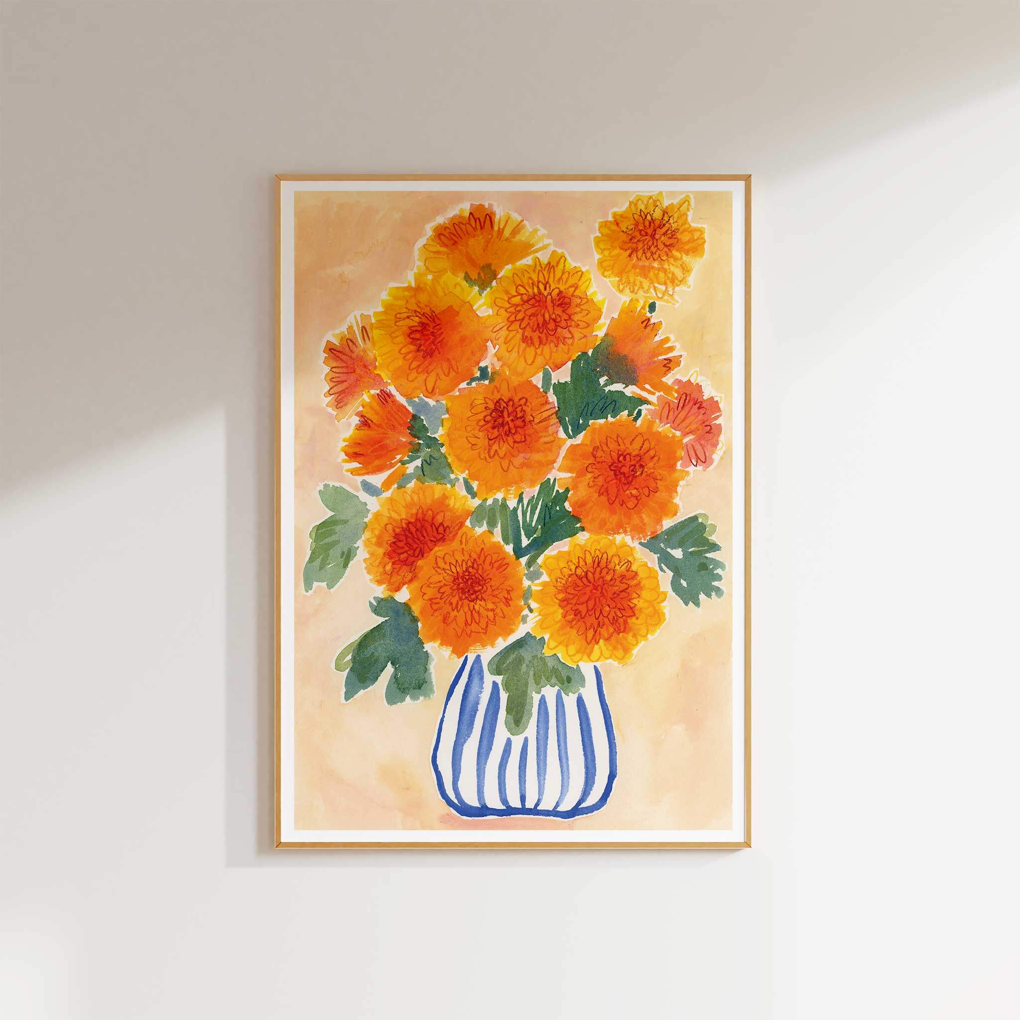 Jenny Vellacott - Wholesale Art Print - Flower Art Print Floral Painting Chrysanthemum Flowers2