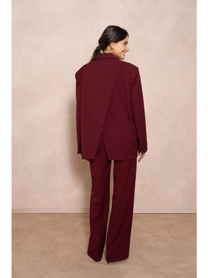 Attentif Paris – Engroshandel Blazer - Dame – Oversized dobbeltradet jakke med åbning bagpå9