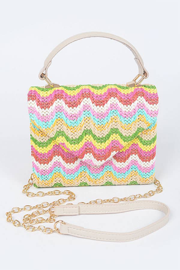 3AM BY H&D ACCESSORIES - Vente Sac à main avec poignée sur le dessus – femme - Sac à rabat avec poignée supérieure en fausse paille8