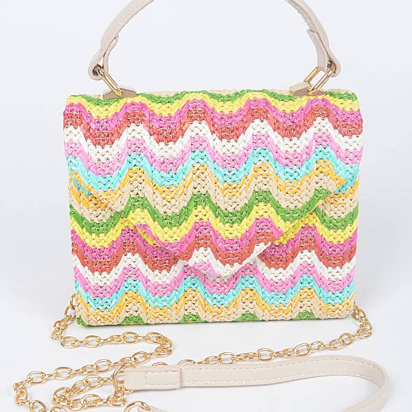 3AM BY H&D ACCESSORIES - Vente Sac à main avec poignée sur le dessus – femme - Sac à rabat avec poignée supérieure en fausse paille8