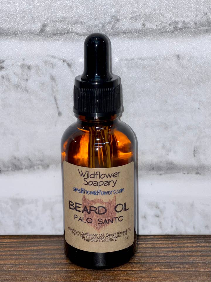Palo Santo Beard Oil for wholesale by Wildflower Soapary