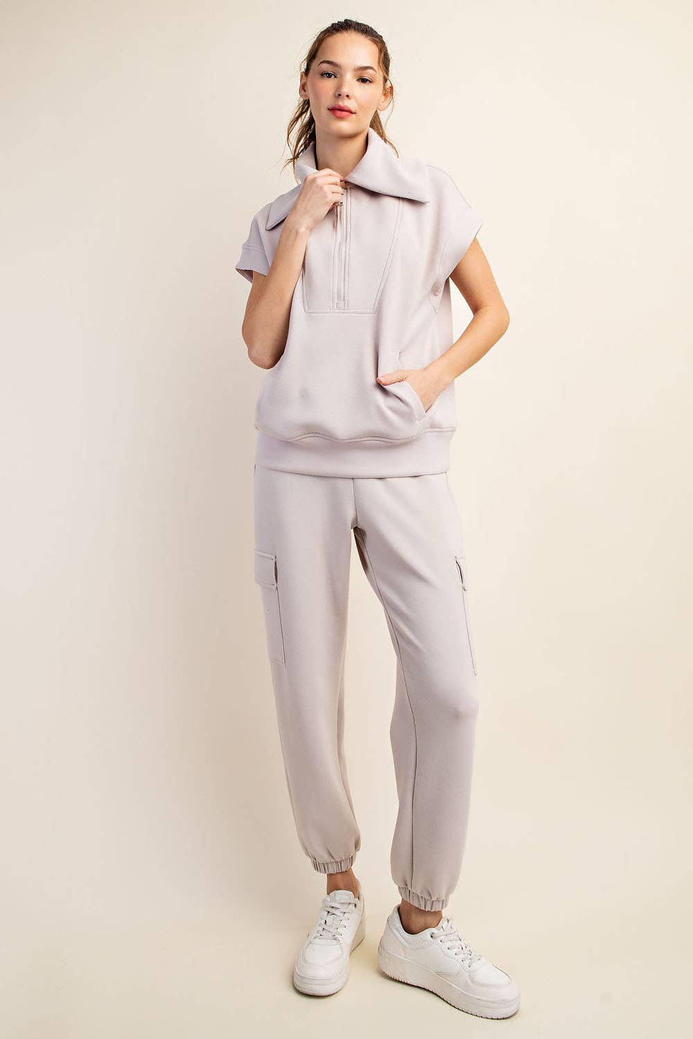 Rae Mode - Vente Haut de sport – femme - HAUT À MANCHES COURTES ET FERMETURE ÉCLAIR QUARTER EN MODAL POUR PLONGÉE22