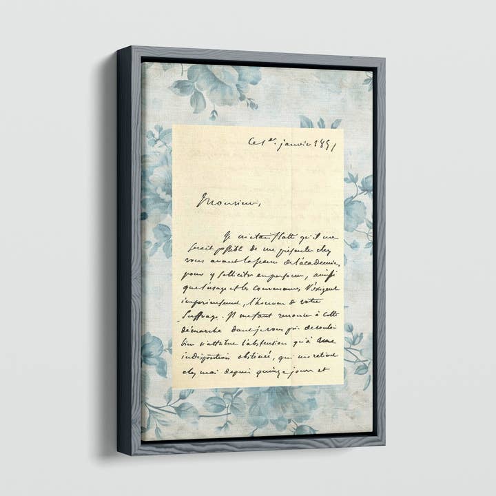 Vintage Franse letterkunstdruk | French Cottagecore voor wholesale door Paperfinch Design