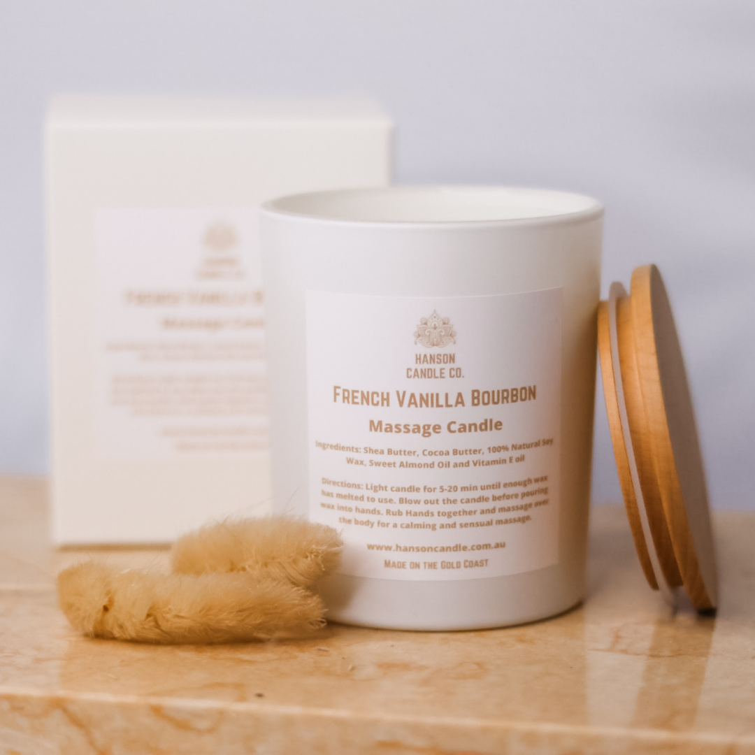 Hanson Candle Co. - Wholesale Jar/Filled Candle - Sensual Massage Candle - White0