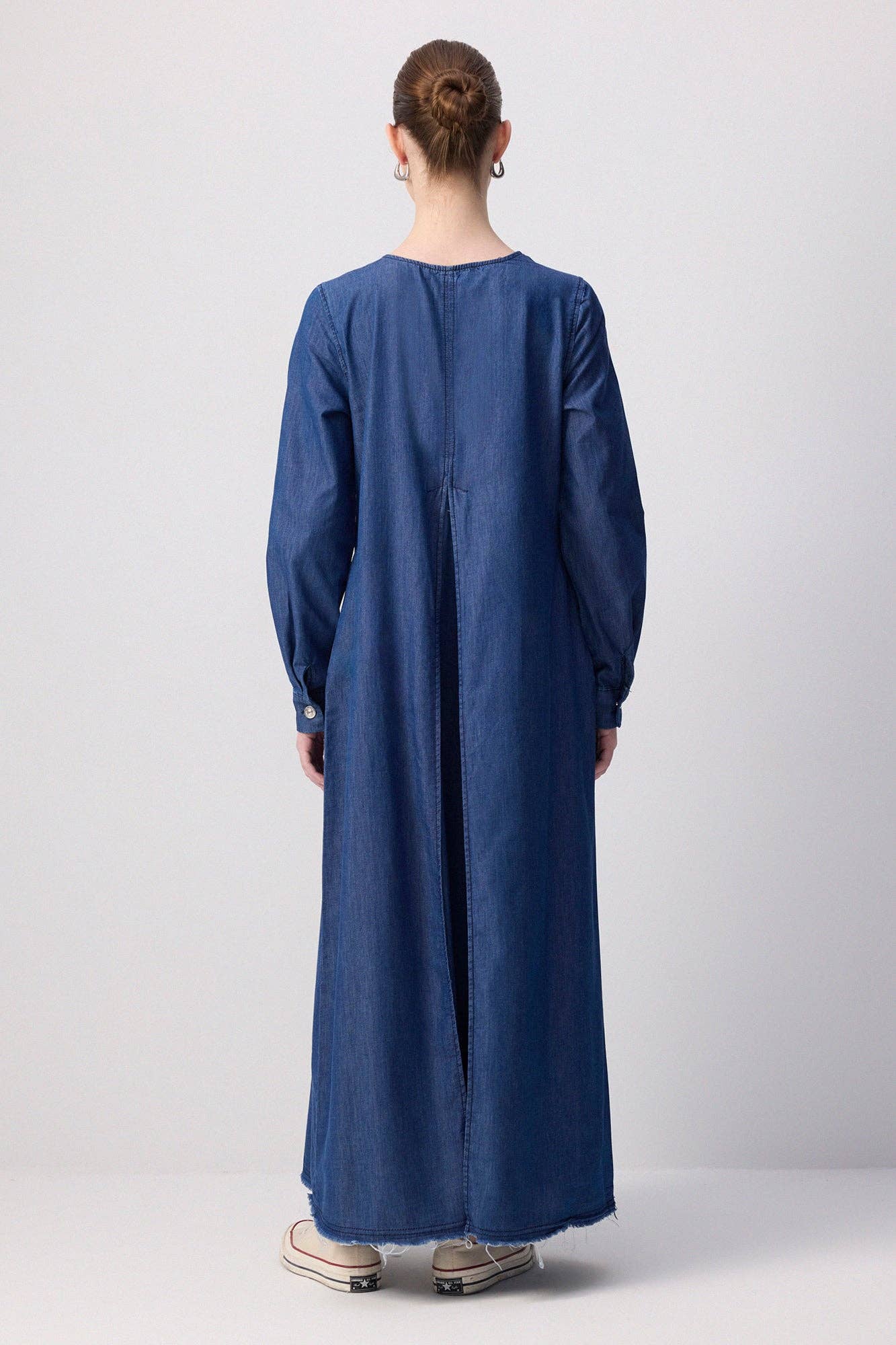 DENIM EFFECTED DRESS for wholesale on Faire3