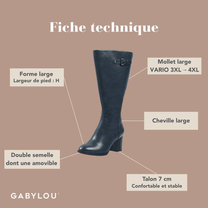 Gabylou - Wholesale Boots - Women's - Wide Calf Boots 3XL - Romy Model32