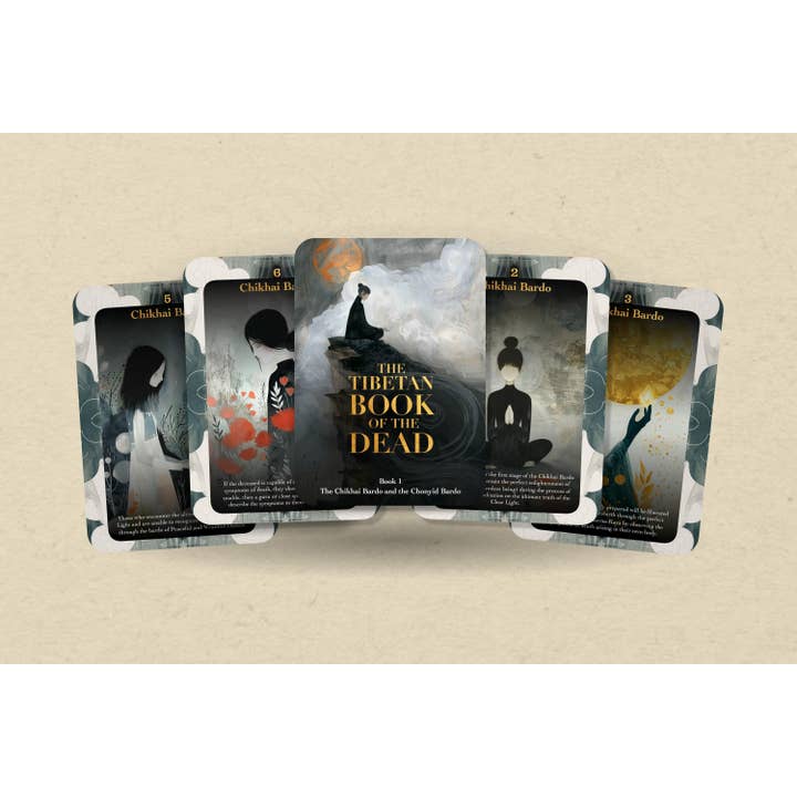 Den Tibetanske Dødebog - Bog 1 Kortspil | Spirituel Visdom & Meditationskort af Jeff Carreira - 80 Orakelkort for engroshandel hos IBIZA TAROT