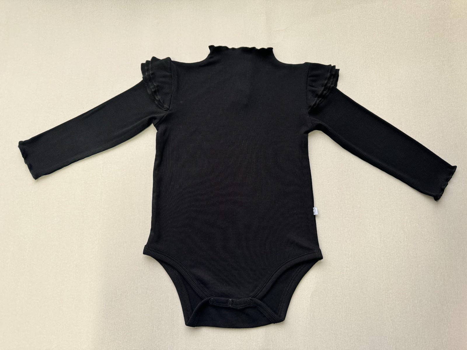 Little Kins Company - Wholesale Bodysuit (Non-Footed) - Baby - Ribbed Bamboo Long Sleeve Bodysuit- Black1