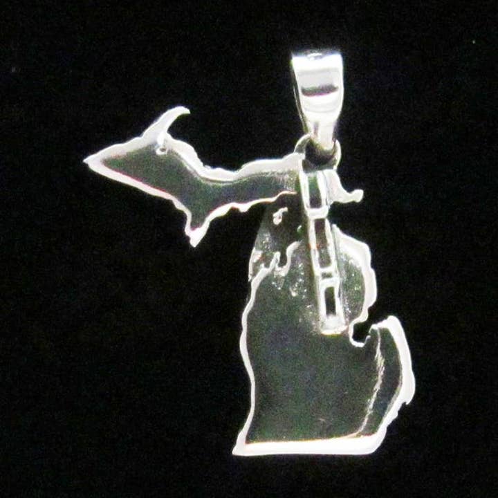 Sterling Silver Michigan Plain Pendant for wholesale by Zeppo Merchandisers Inc