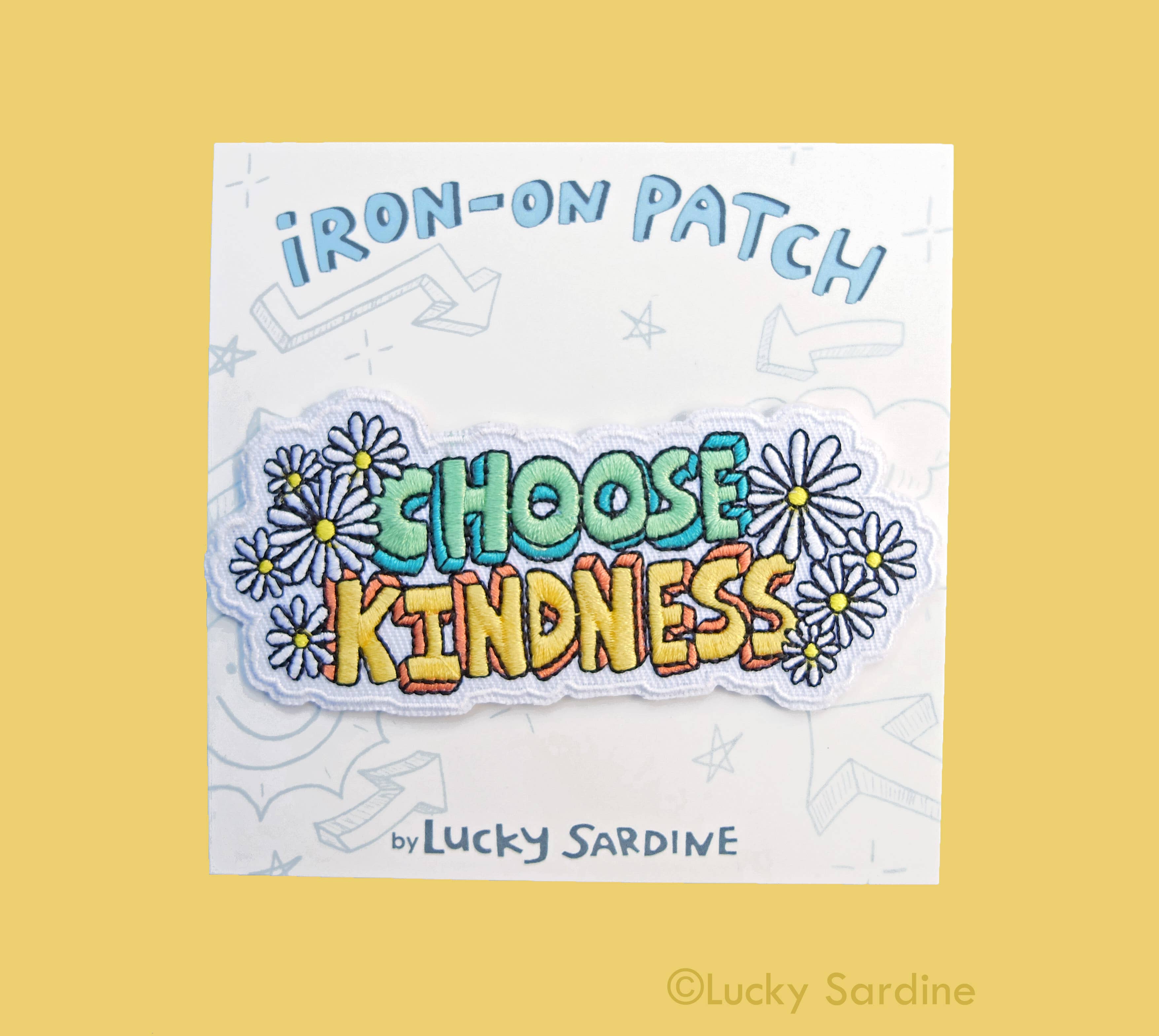 Lucky Sardine - Wholesale Patch - Choose Kindness Daisy Flower, Kind Embroidered Iron-On Patch2
