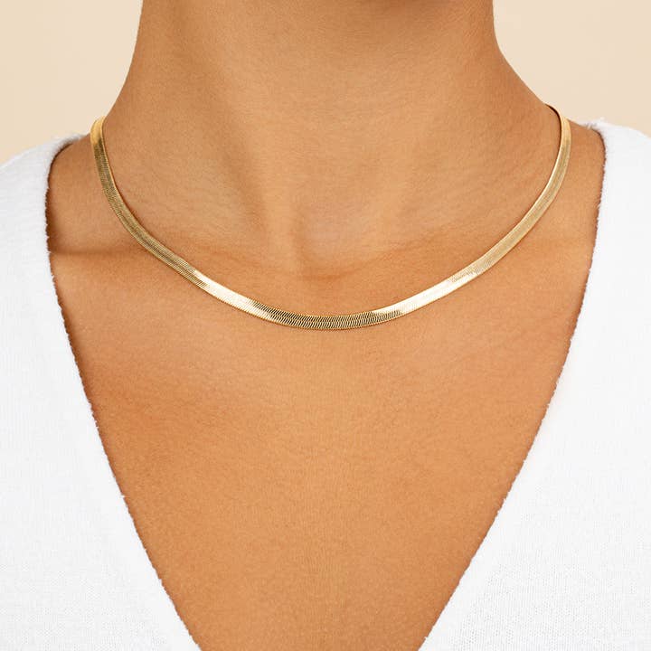 Sterling Forever - Wholesale Link & Chain Necklace - Herringbone Chain Necklace2