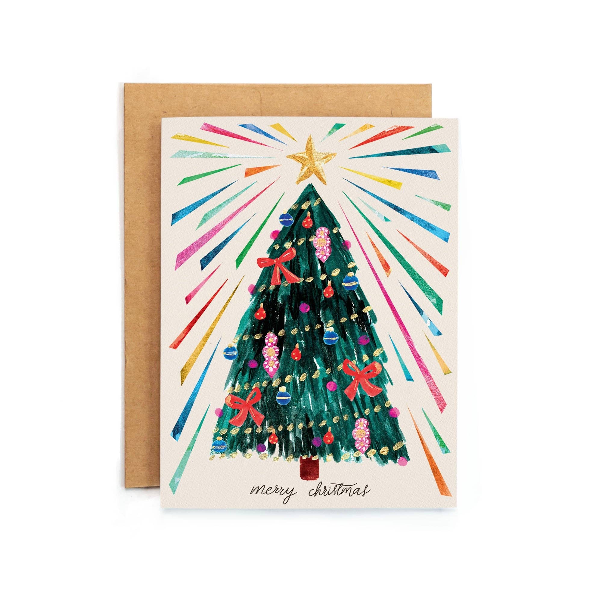 Wild Croft Studio - Wholesale Christmas Card - Radiant Christmas Tree Greeting Card