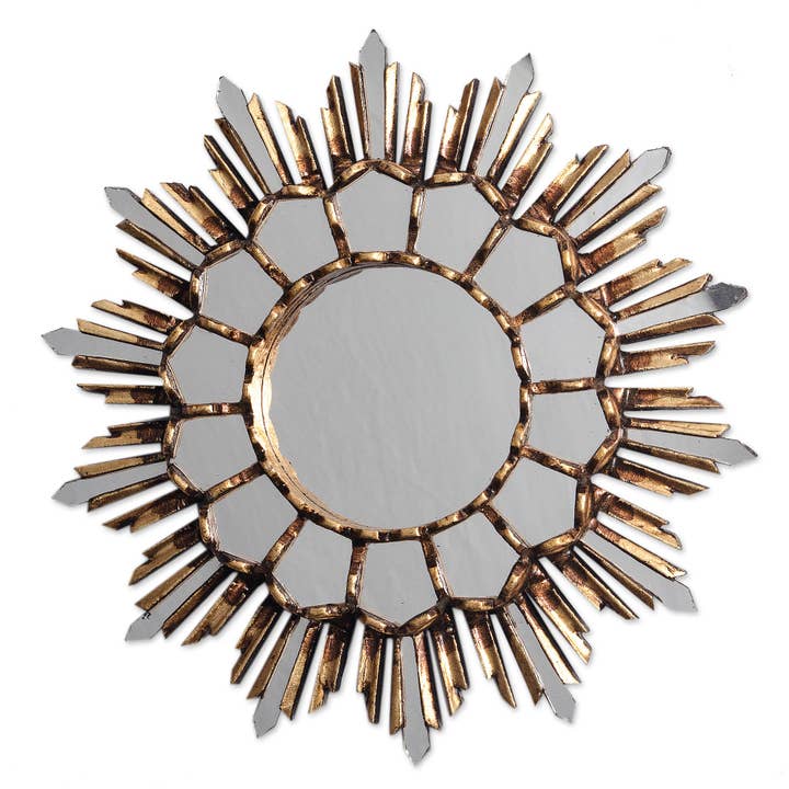 Novica Handmade Golden Empire Bronze Gilded Wood Wall Mirror for wholesale by NOVICA