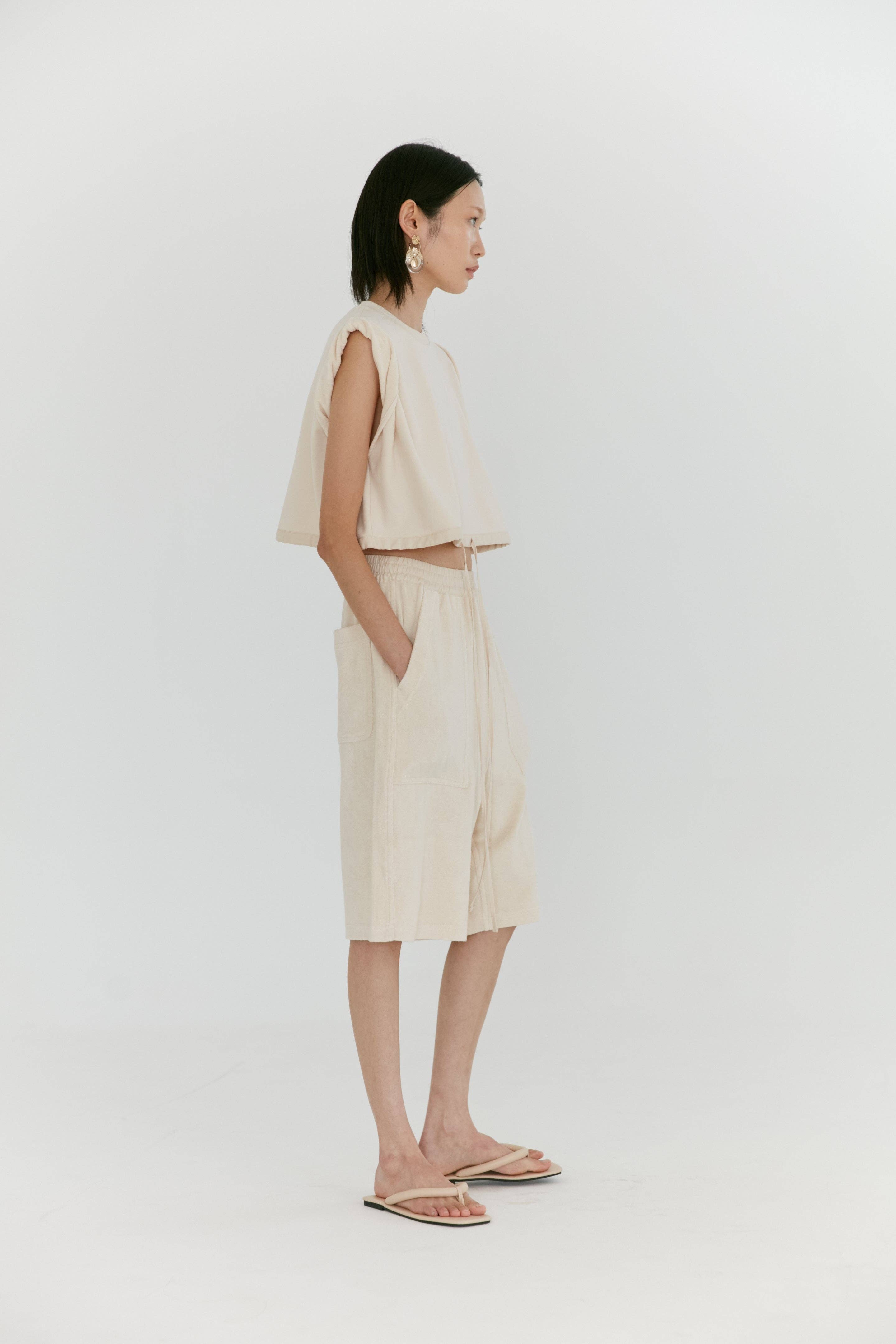 Maison des Rêves New York – wholesale Stickad topp - Dam – Terry Backed Jersey Rullad Ärm Topp6