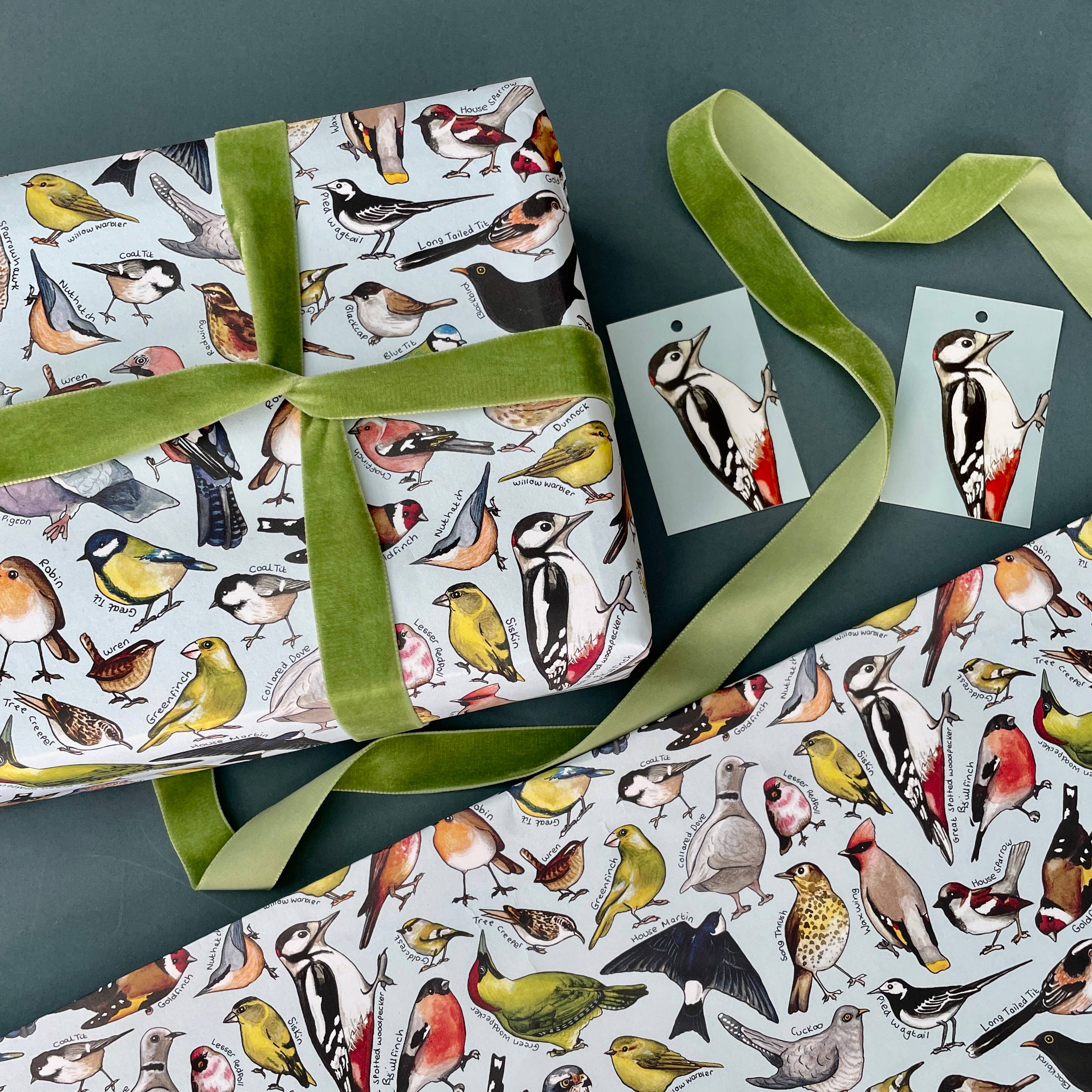 Alexia Claire Ltd - Wholesale Flat Wrap - Garden Birds of Britain wrapping paper Sheets7