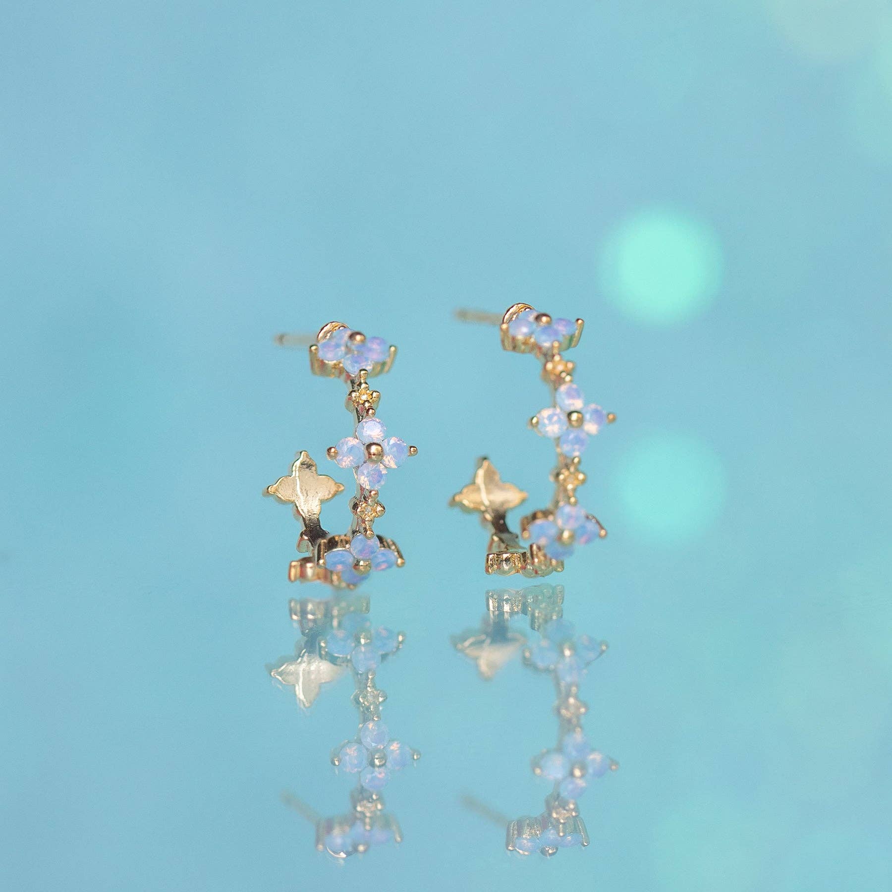 Girls Crew - Wholesale Hoop Earrings - Blue Blossom Love Hoops19