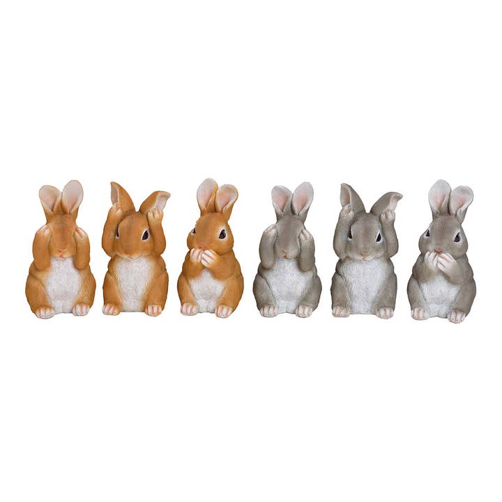Wurm - Wholesale Decorative Figurine - Hare made of poly brown, gray 6-fold, (W/H/D) 8x13x8cm