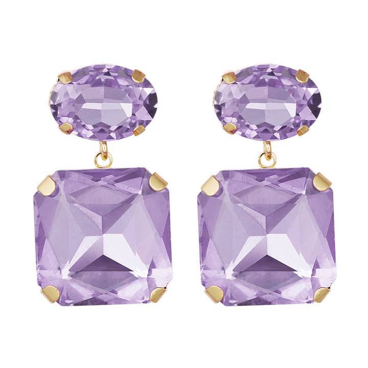 Boucles d'oreilles en perles de verre carrées/rondes pour la vente par SHINE BUY