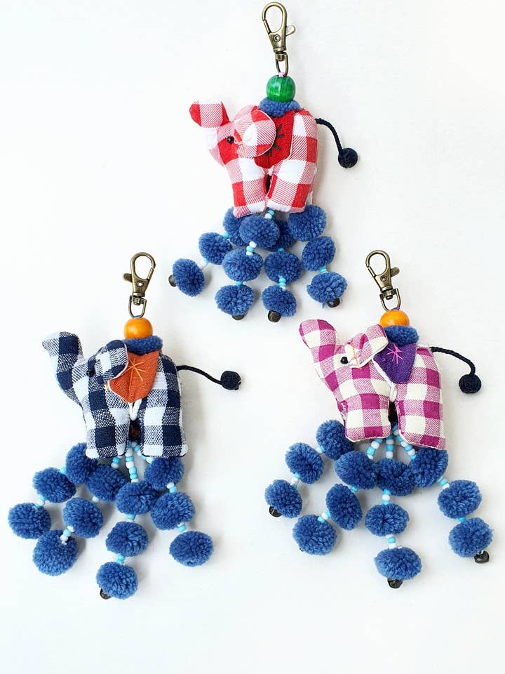 Lucky Elephant Keychain for wholesale by Beige & Co Thai Crafts