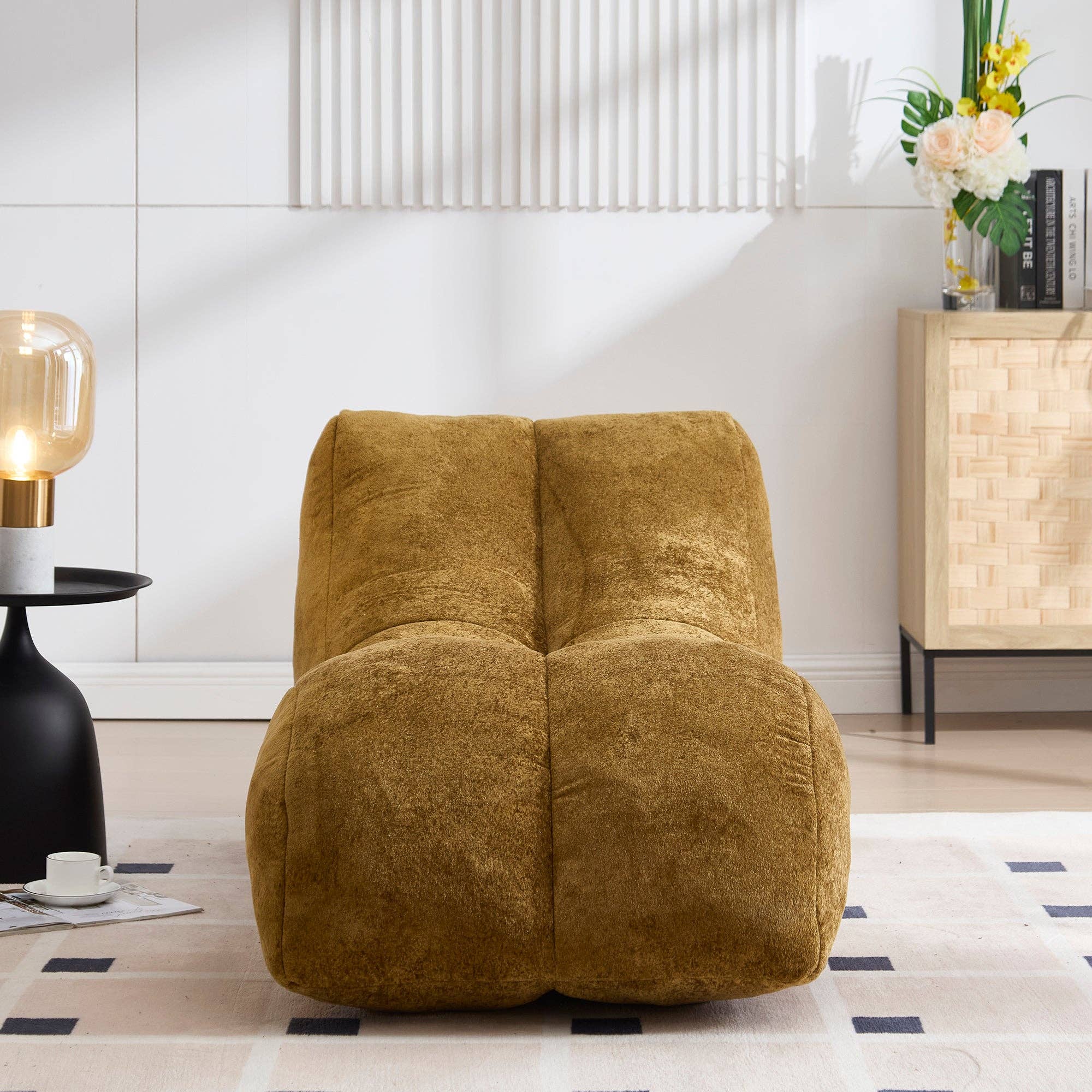 39F Inc. - Vente Chaises - Fauteuil Pouf Marron pour Adultes avec Garnissage en Éponge7