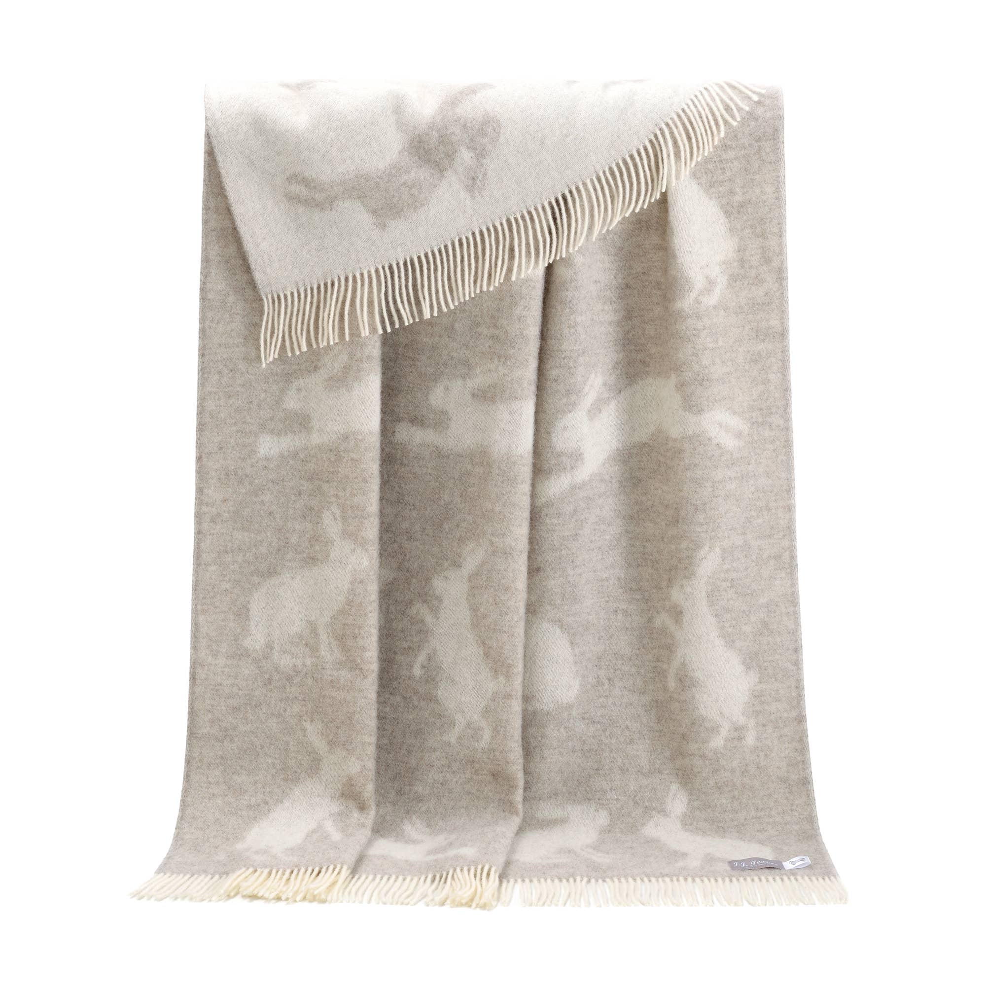 JJ Textile – wholesale Throw blanket – Hares Soft Brown Pure Wool Throw1