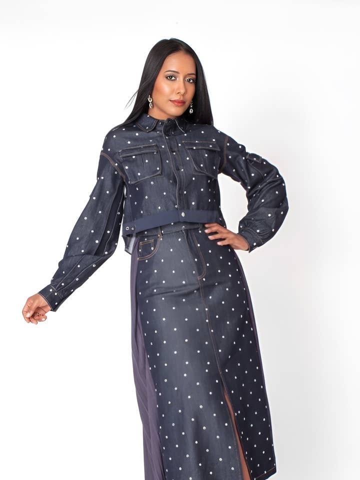 Set denim Midnight Stud - 82919 per la vendita all'ingrosso da parte di For Her NYC