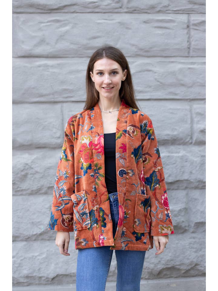 VIKOLINO - Venta al por mayor Kimono - Mujer - Chaqueta corta de terciopelo estilo kimono8