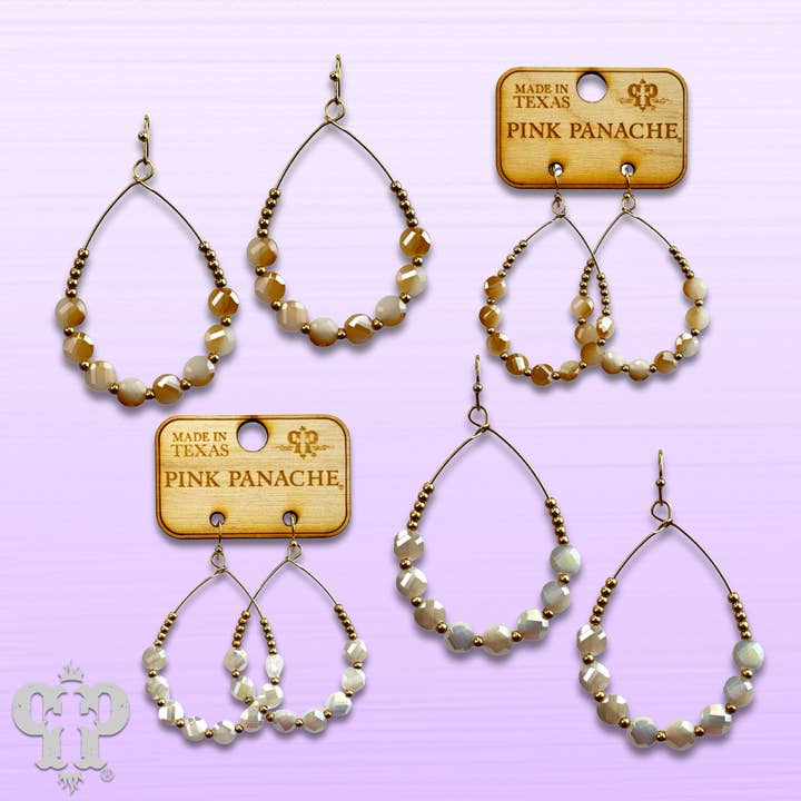 Pink Panache Brands - Wholesale Dangle Earrings - Coin bead teardrop earring, last call1