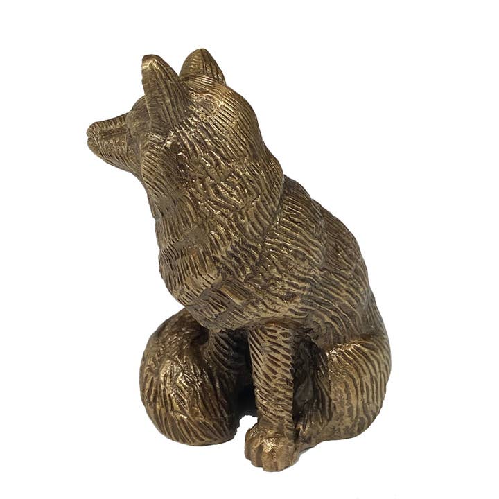 Madison Bay Co. - Historical Home Decor Reproductions - Wholesale Decorative tabletop object - Antiqued Solid Brass Sitting Fox Tabletop Decor, 2-1/2"1