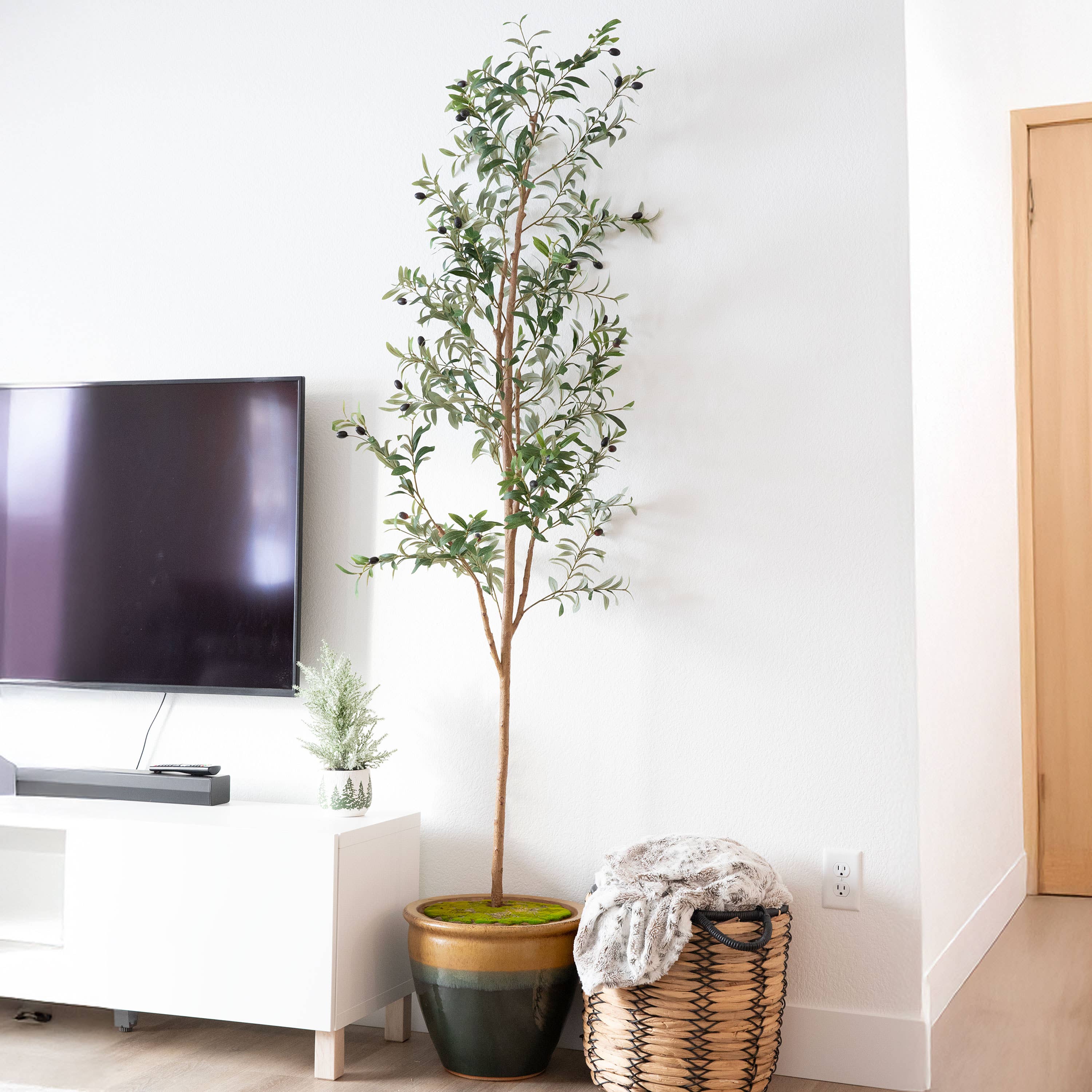 Sunnydaze Decor - Wholesale Artificial Plant - Artificial Olive Tree with Silk Leaves - 7 ft - Set of 23