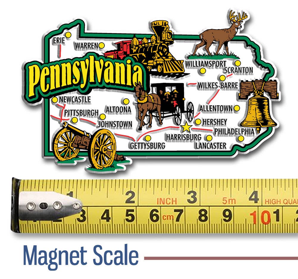 7 Star – wholesale Magnet – Pennsylvania Jumbo State Magnet, Tillverkad i USA1