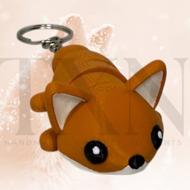 Llavero de zorro adorable impreso en 3D – ¡Flexible y divertido! para venta al por mayor de Crochet By TxN