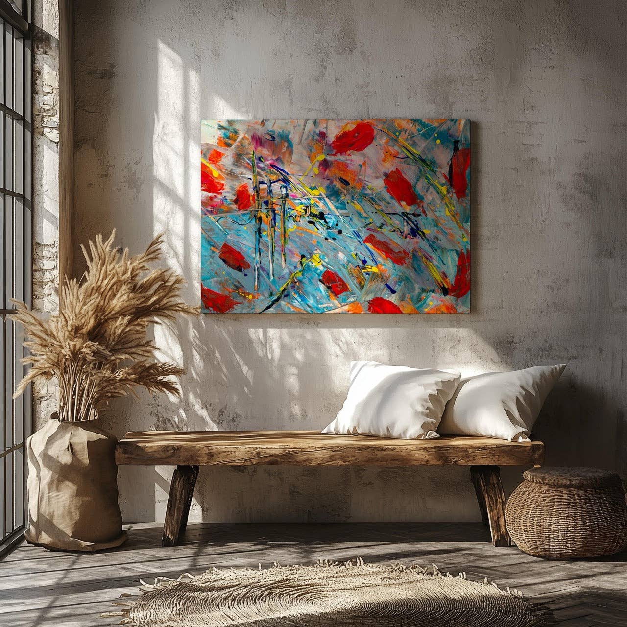 House Prints – wholesale Art print – Chaos in Vibrant Motion - Framed Canvas Wall Art Print3