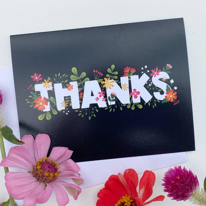 Fox Card Co - Wholesale Thank You Card - Thanks Flowers Card1