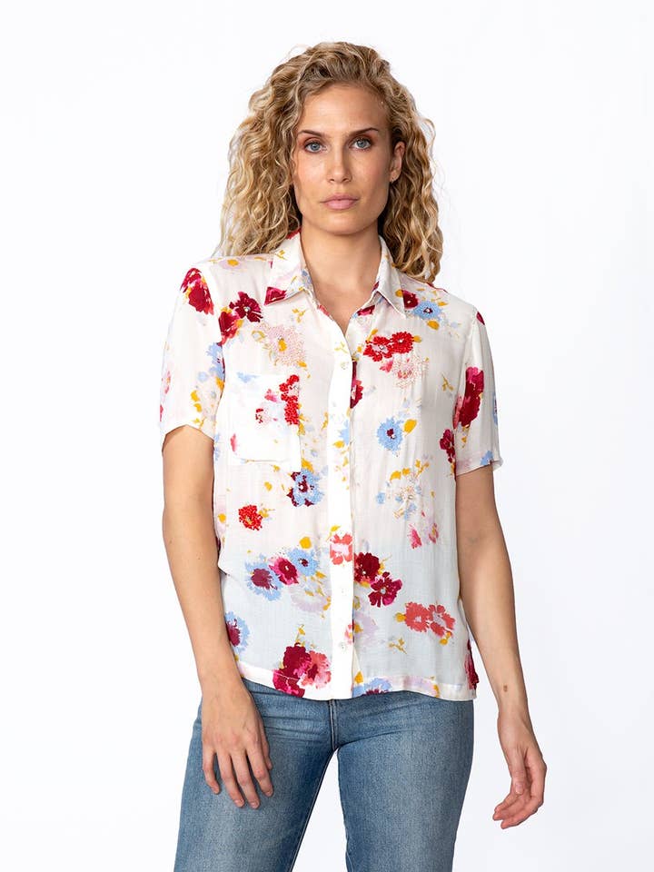 Beaded Kaia Shirt - Prairie Bloom for wholesale by Paneros Clothing
