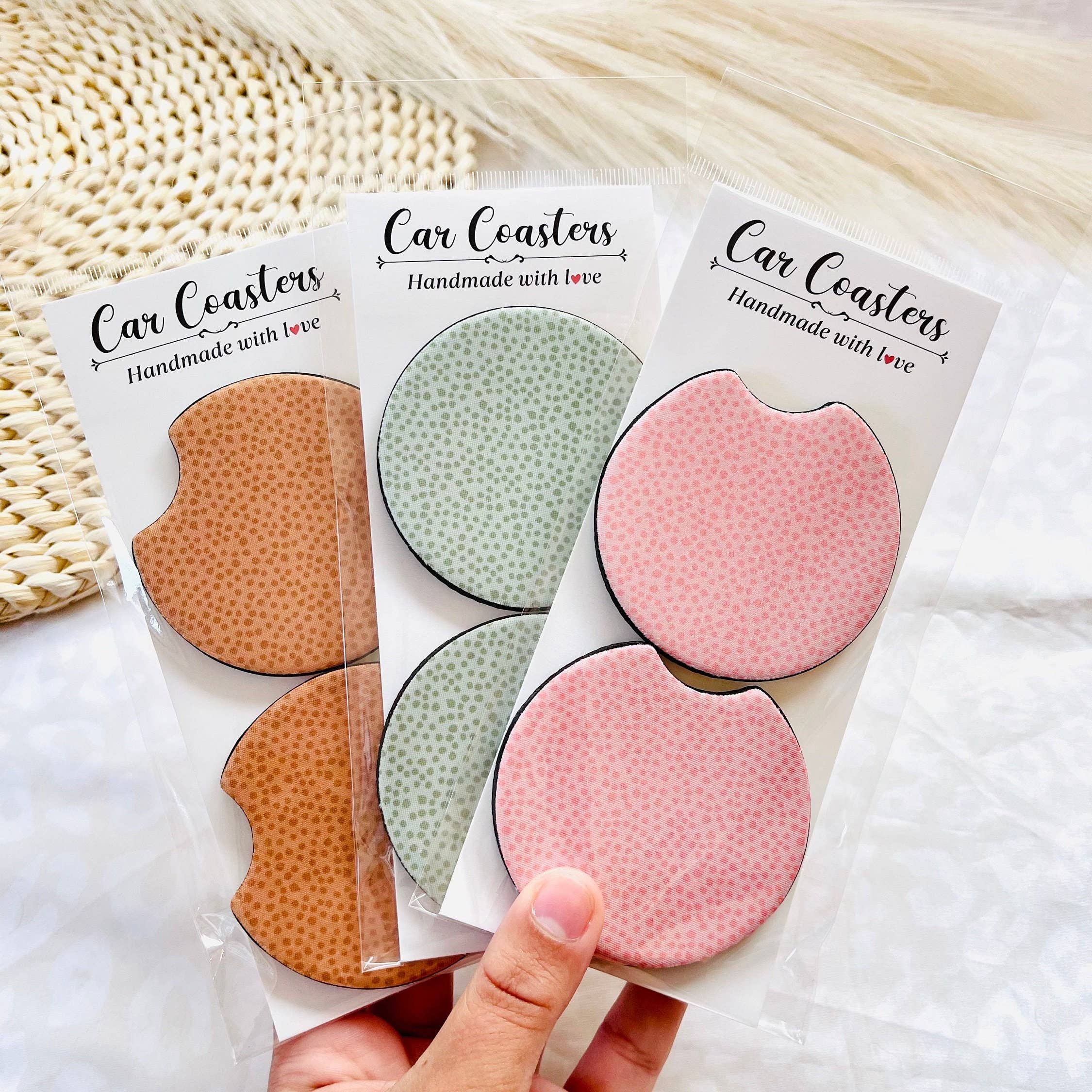 MarissaDDesigns - Vente Sous-verre pour voiture – unisexe - Dessous de verre pour voiture - Lot de 2 avec motifs floraux11