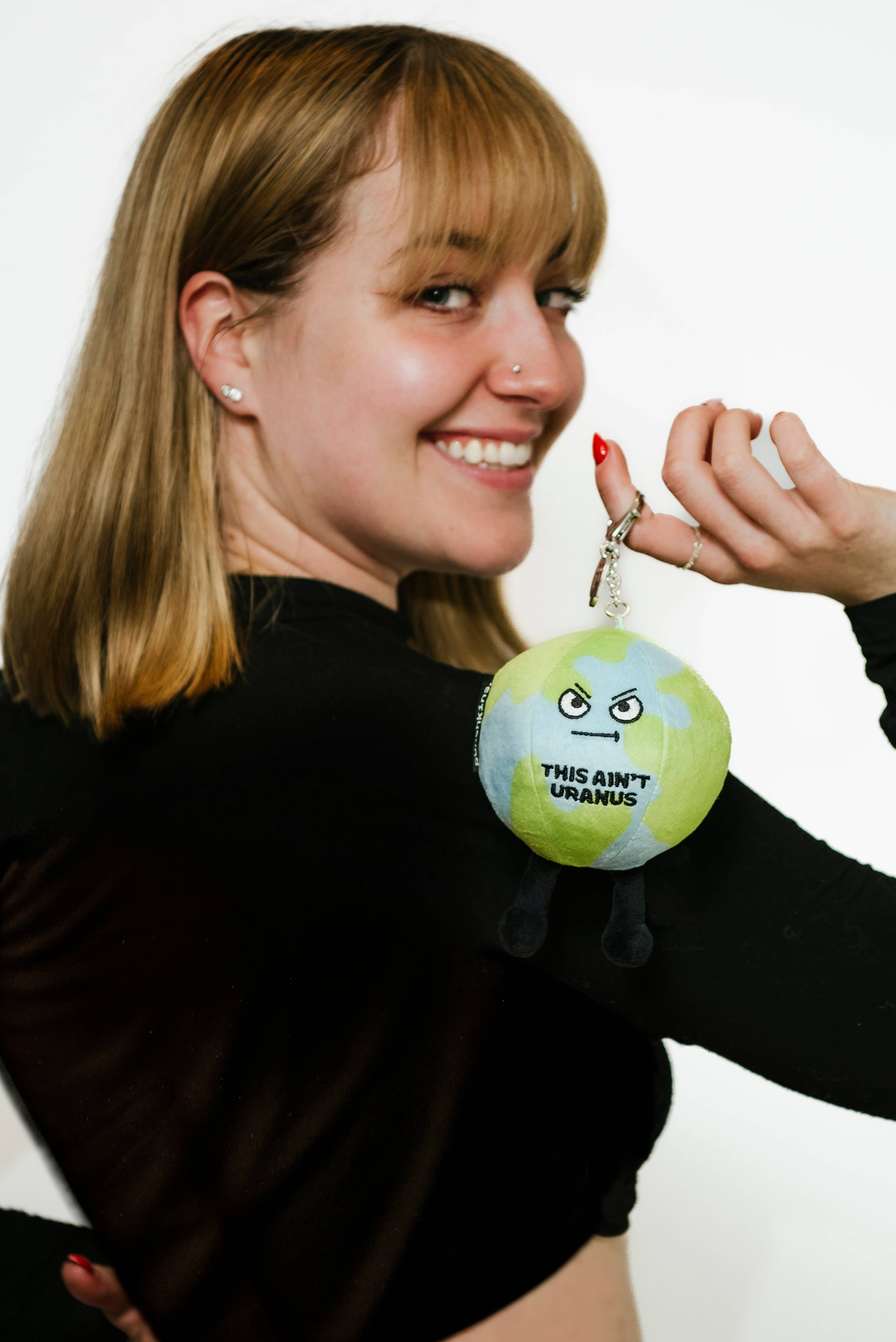 Punchkins - Wholesale Keychain - Unisex - Earth Plush Bag Charm  This Ain'T Uranus  Soft Toy Funny1