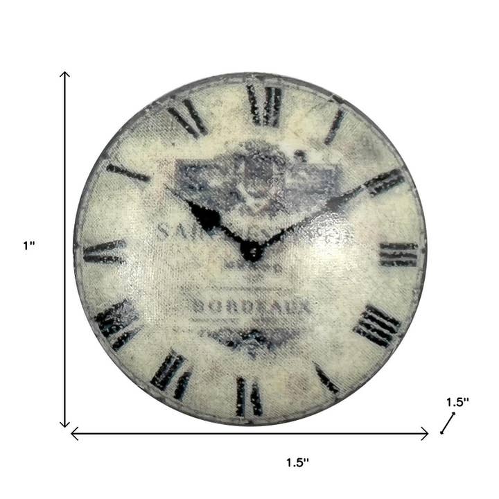 HomeRoots - Wholesale Knob/pull - Set of Six Black And White Distressed Clock Face Ceramic Drawer Pull Knobs2