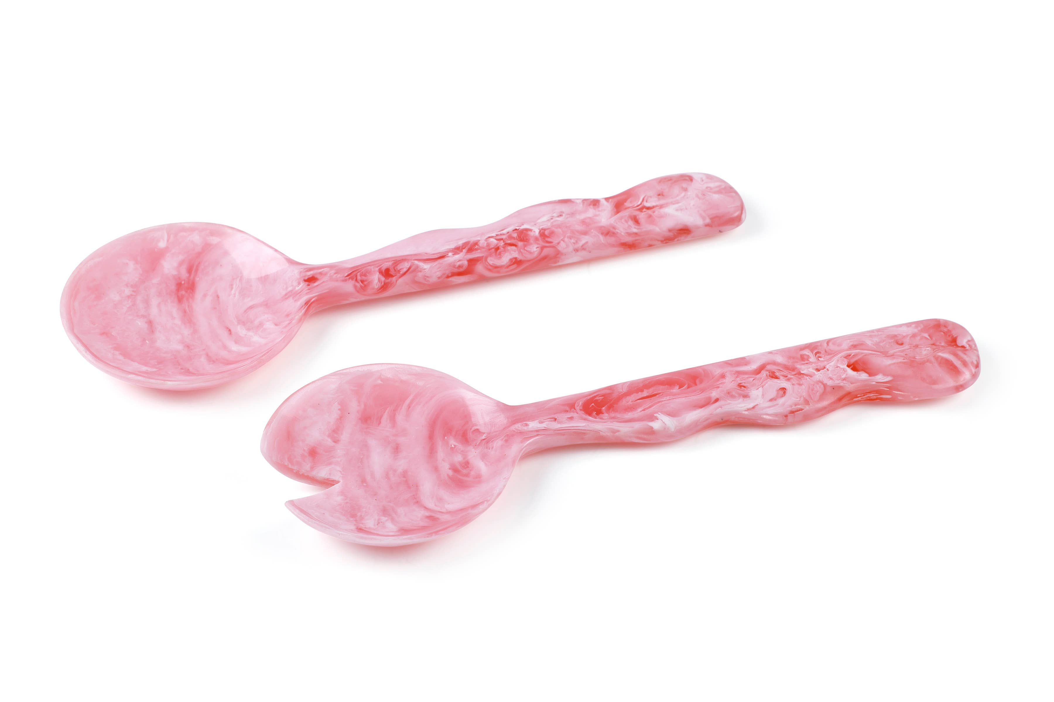Casa Amarosa - Wholesale Serving Utensil - Resin Salad Server- Pink (Set of 2), 12.40 x 3.93 Inches  2